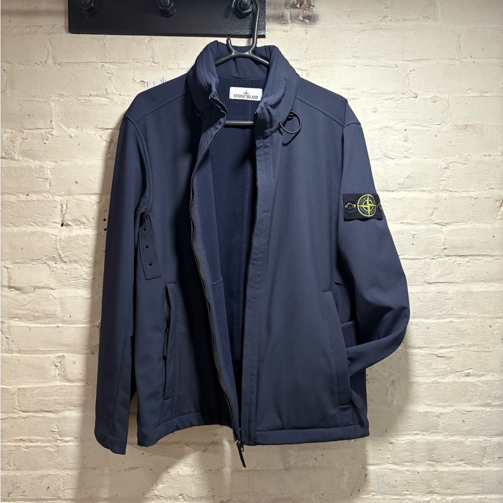 Stone Island Blue Waterproof Canvas Jacket
